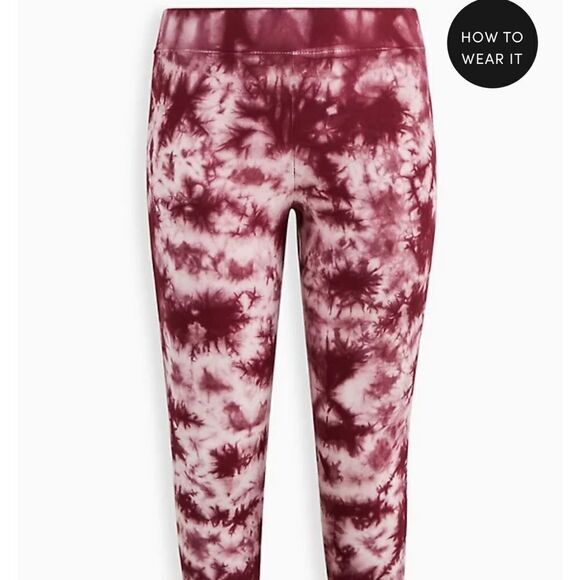 TORRID Platinum legging fleece lined tie dye dyed purple NEW NWT 4 4x 26 white - Picture 6 of 8